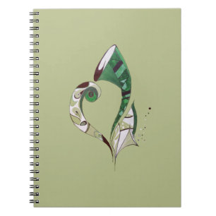 Modern abstract Green hand drawn ink illustration Notebook