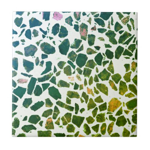 Modern Abstract Green Marble Stone Terrazzo Ceramic Tile