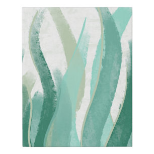 Modern Abstract Green sea Grass watercolor decor Faux Canvas Print