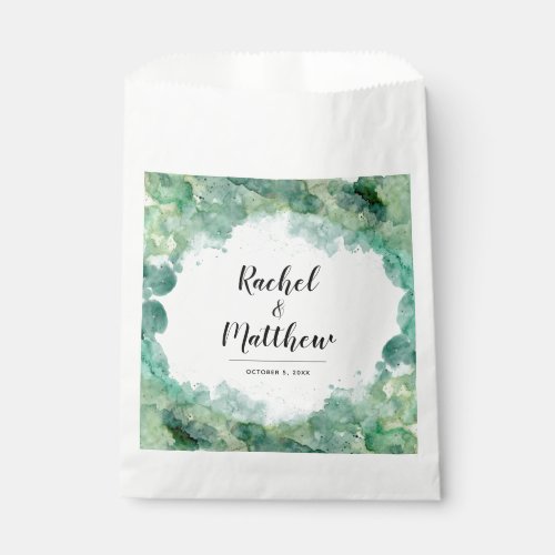 Modern Abstract Green Wedding Favor Bag