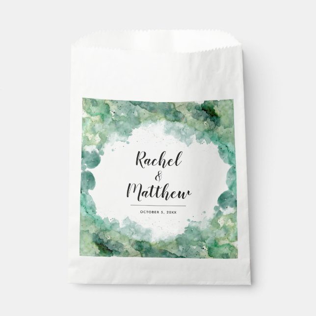 Modern Abstract Green Wedding Favor Bag (Front)