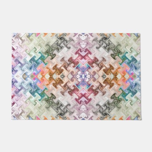 modern abstract Hi letters colorful swirly effect Doormat