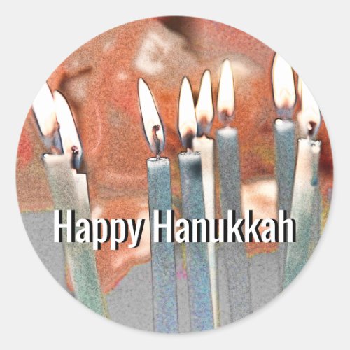 Modern Abstract Hanukkah Classic Round Sticker
