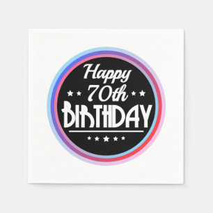 Modern Abstract Happy 70th Birthday Napkins