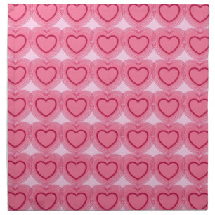 Modern Abstract Hearts - Azalea Pink Cloth Napkin