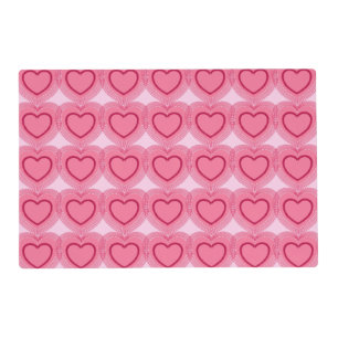 Modern Abstract Hearts - Azalea Pink Placemat