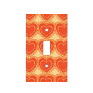 Modern Abstract Hearts - Mandarin Orange Light Switch Cover