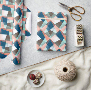 Modern Abstract Hip Geometric Mosaic Art Pattern Wrapping Paper