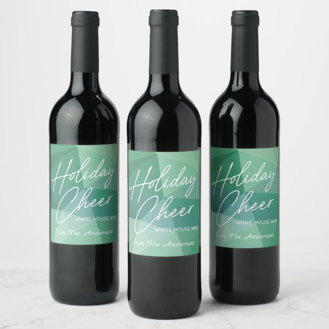 Modern Abstract Holiday Cheer Wine Label (Bottles)
