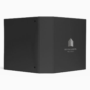 Modern Abstract Home Logo Realtor Black & White 3 Ring Binder