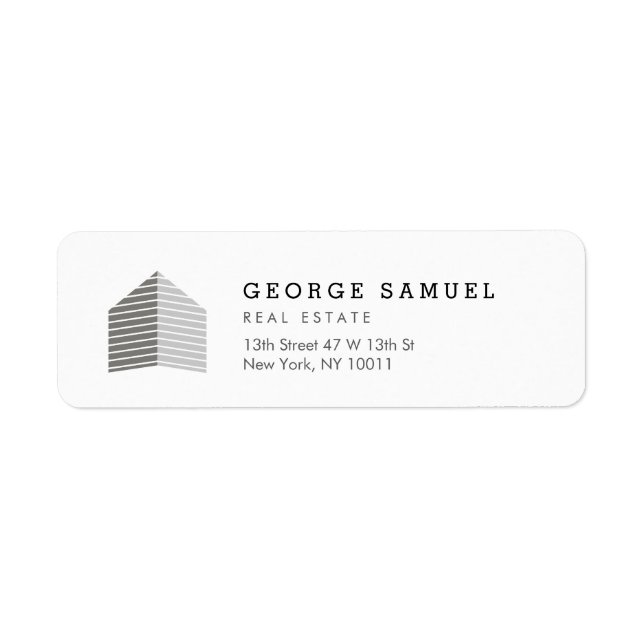 Modern Abstract Home Logo Realtor Gray White Label (Front)