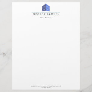Modern Abstract Home Logo Realtor  Letterhead