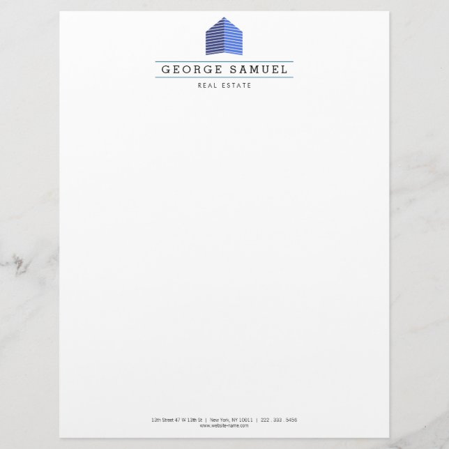 Modern Abstract Home Logo Realtor  Letterhead (Front)