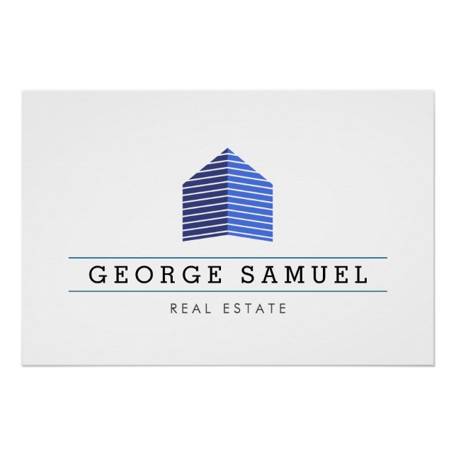 Modern Abstract Home Logo Realtor Poster (Front)