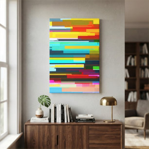 Modern Abstract Horizons Colorful Geometric Canvas Print