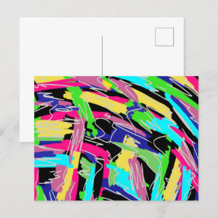 Modern Abstract in Rainbow Colors Postcard