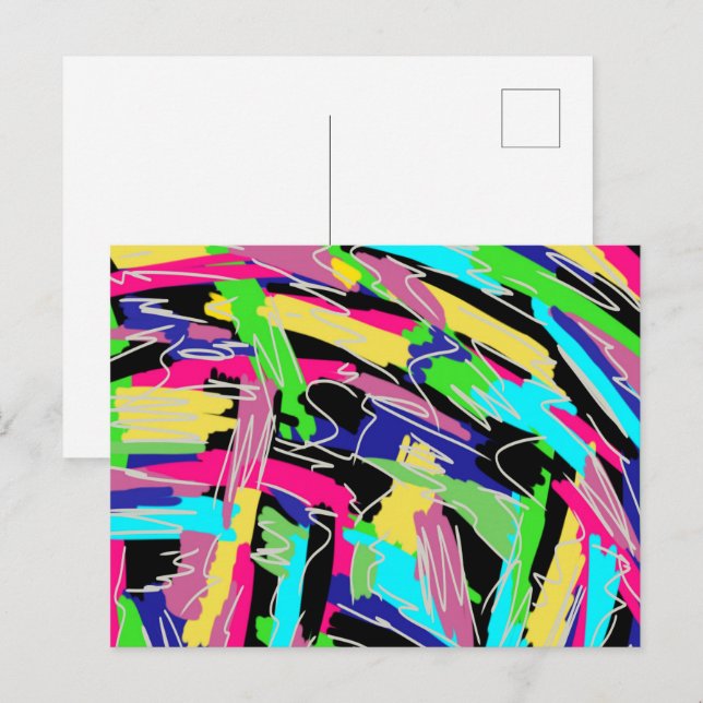 Modern Abstract in Rainbow Colors Postcard (Front/Back)