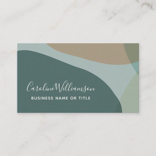 Modern Abstract in Teal Earth Tones Professional Business Card