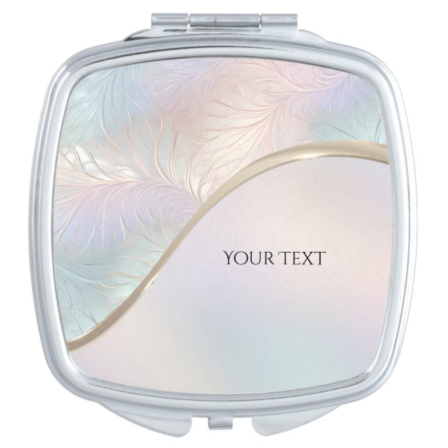 Modern Abstract Iridescent Compact Mirror (Front)