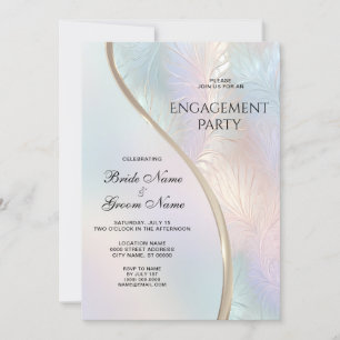 Modern Abstract Iridescent Engagement Invitation