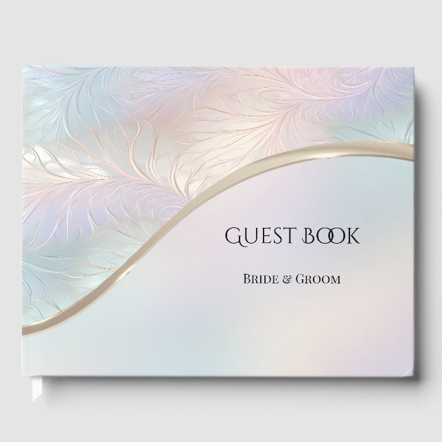 Modern Abstract Iridescent Guest Book (Front)