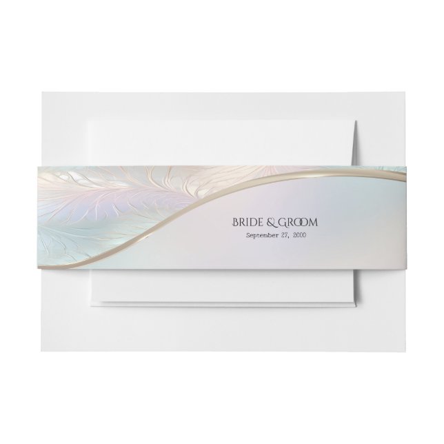 Modern Abstract Iridescent Invitation Belly Band (Front Example)