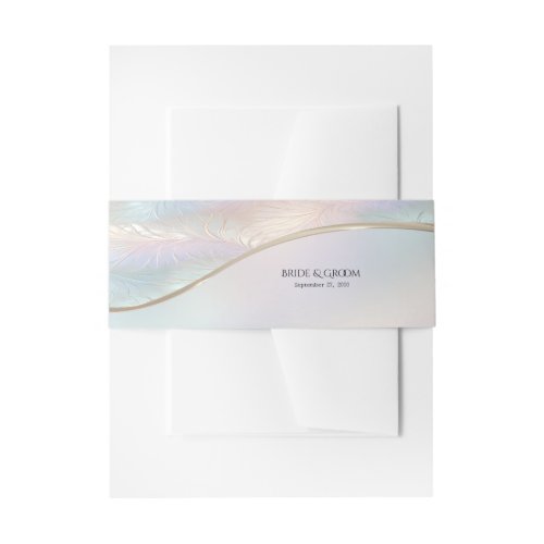 Modern Abstract Iridescent Invitation Belly Band