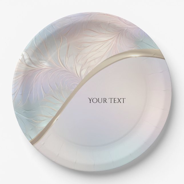 Modern Abstract Iridescent Paper Plate (Front)