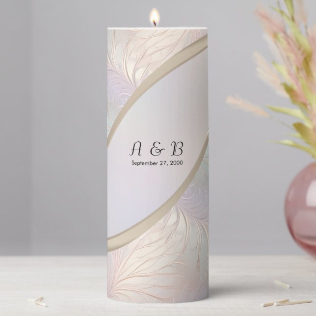 Modern Abstract Iridescent Pillar Candle (In Situ)