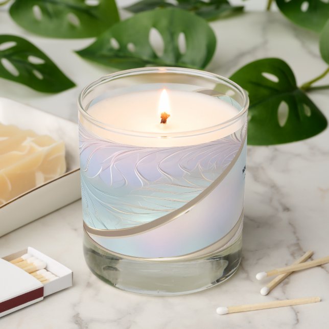 Modern Abstract Iridescent Scented Jar Candle (Lit)
