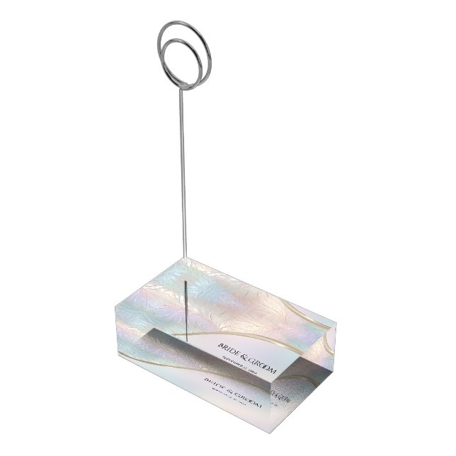 Modern Abstract Iridescent Table Card Holder (Corner)