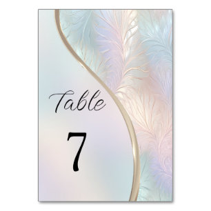 Modern Abstract Iridescent Table Number