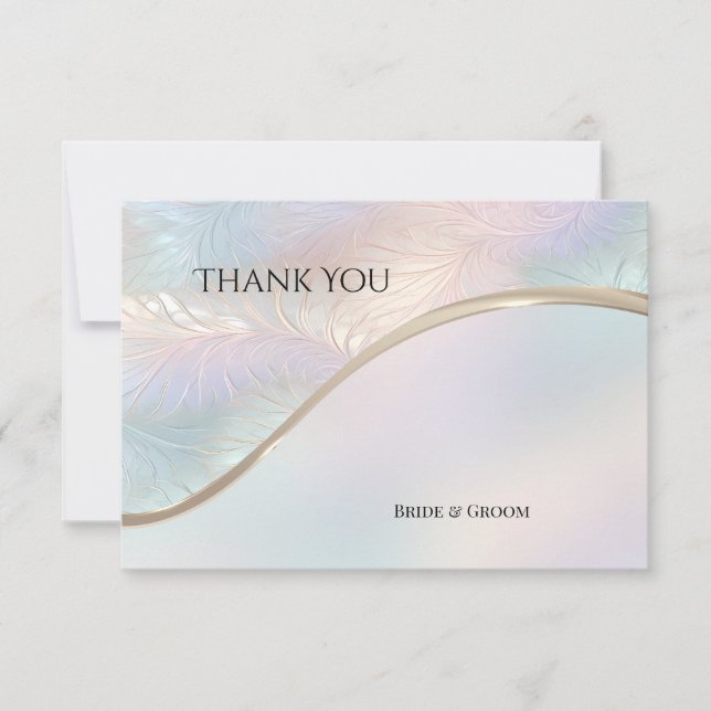 Modern Abstract Iridescent Thank You Card (Front)