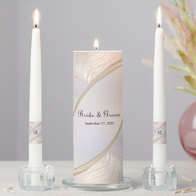 Modern Abstract Iridescent Unity Candle Set (In Situ)