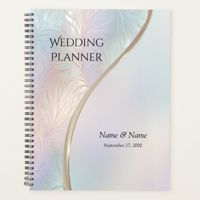 Modern Abstract Iridescent Wedding Planner (Front)