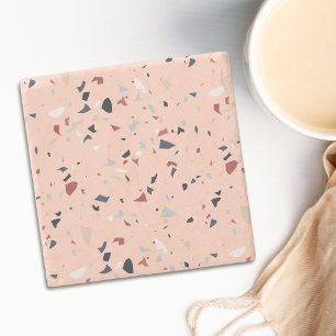 Modern Abstract Italian Terrazzo Seamless Pattern Stone Coaster