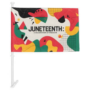 Modern Abstract Juneteenth Freedom Celebration Art Car Flag