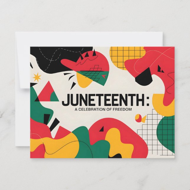 Modern Abstract Juneteenth Freedom Celebration Art Holiday Card (Front)
