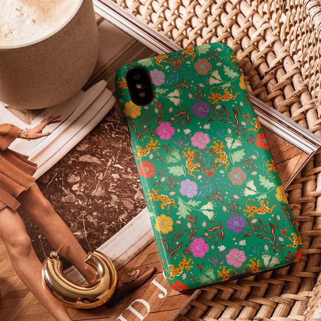 Modern abstract jungle party with cheetah  Case-Mate iPhone case (Creator Uploaded)