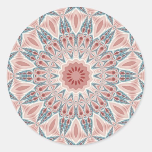 Modern Abstract Kaleidoscope Mandala Fractal Art Classic Round Sticker