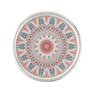 Modern Abstract Kaleidoscope Mandala Fractal Art Lapel Pin