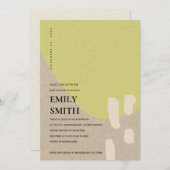 MODERN ABSTRACT KRAFT GREEN BABY SHOWER INVITE (Front/Back)