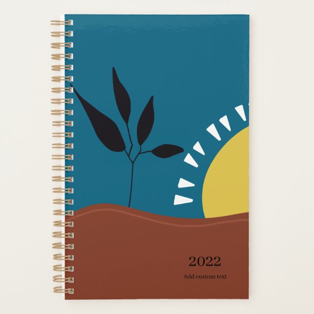 Modern abstract landscape sun minimalist 2025 planner (Front)