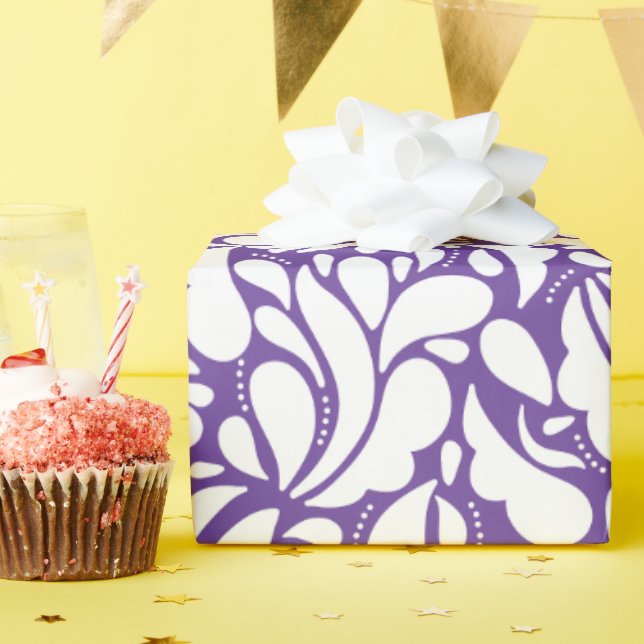 Modern abstract leafy pattern wrapping paper (Birthday Party)