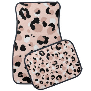Modern Abstract Leopard Animal Print Car Floor Mat