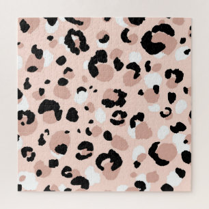 Modern Abstract Leopard Animal Print Jigsaw Puzzle