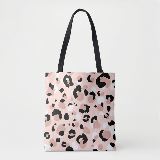 Modern Abstract Leopard Animal Print Tote Bag (Front)