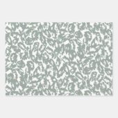 Modern Abstract Leopard Print Sage Green Set  Wrapping Paper Sheets (Front 3)