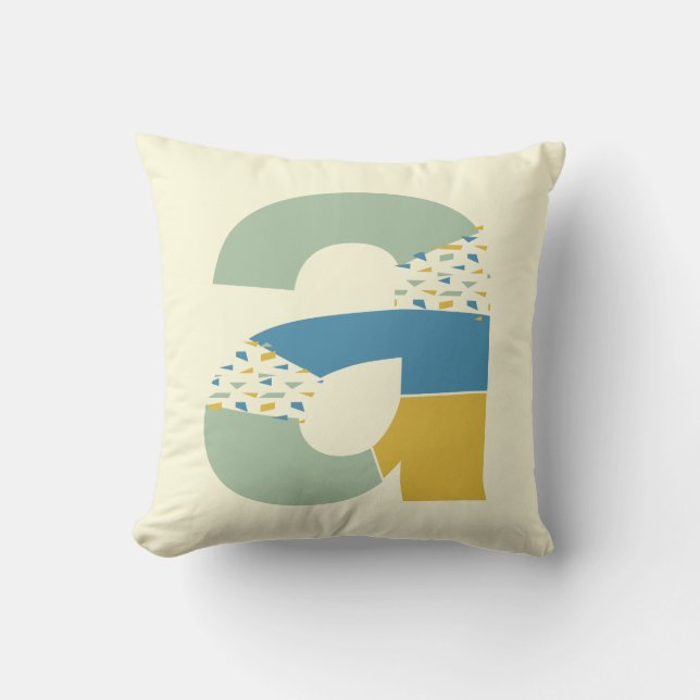 Modern Abstract Letter A Monogram Initial Throw Pillow (Front)