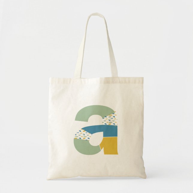 Modern Abstract Letter A Monogram Initial Tote Bag (Front)
